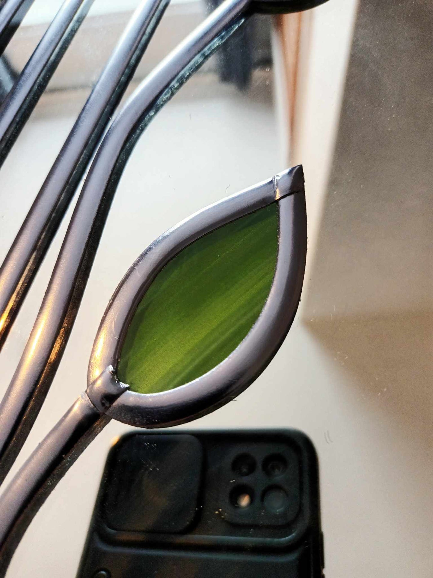 Green stain glass mirror