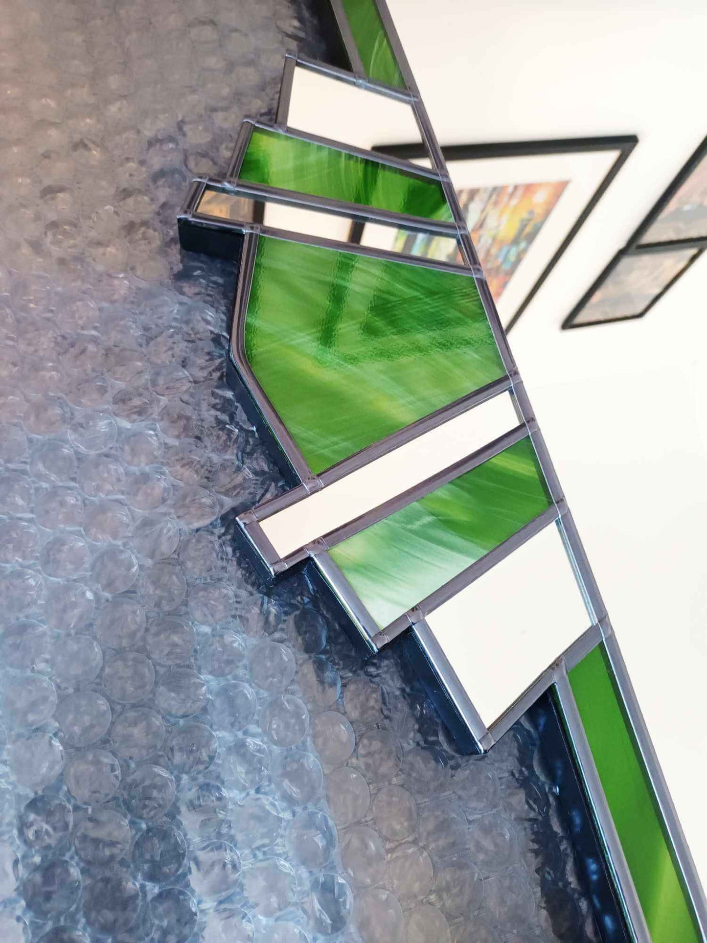 Green art deco mirror