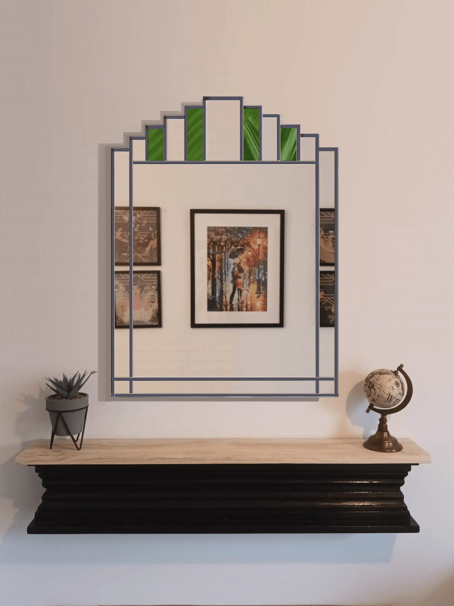 Green Art Deco Mirror