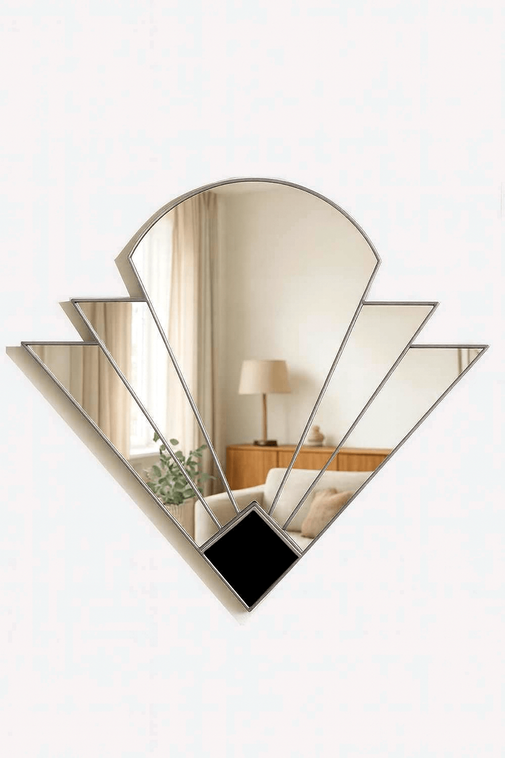 Luxury Deco Inspired Wall Mirror in Silver