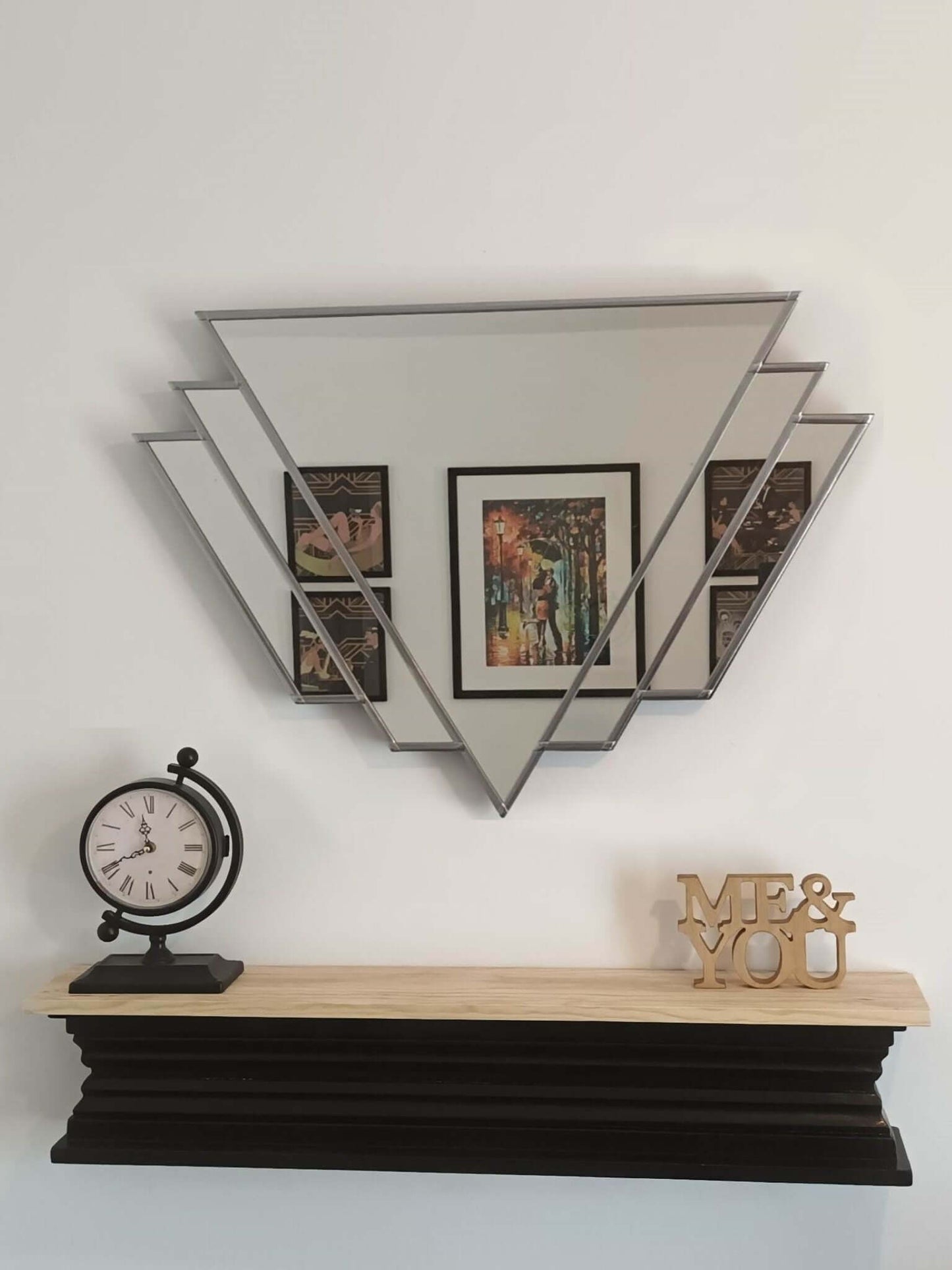 Silver Trim Art Deco Wall Mirror