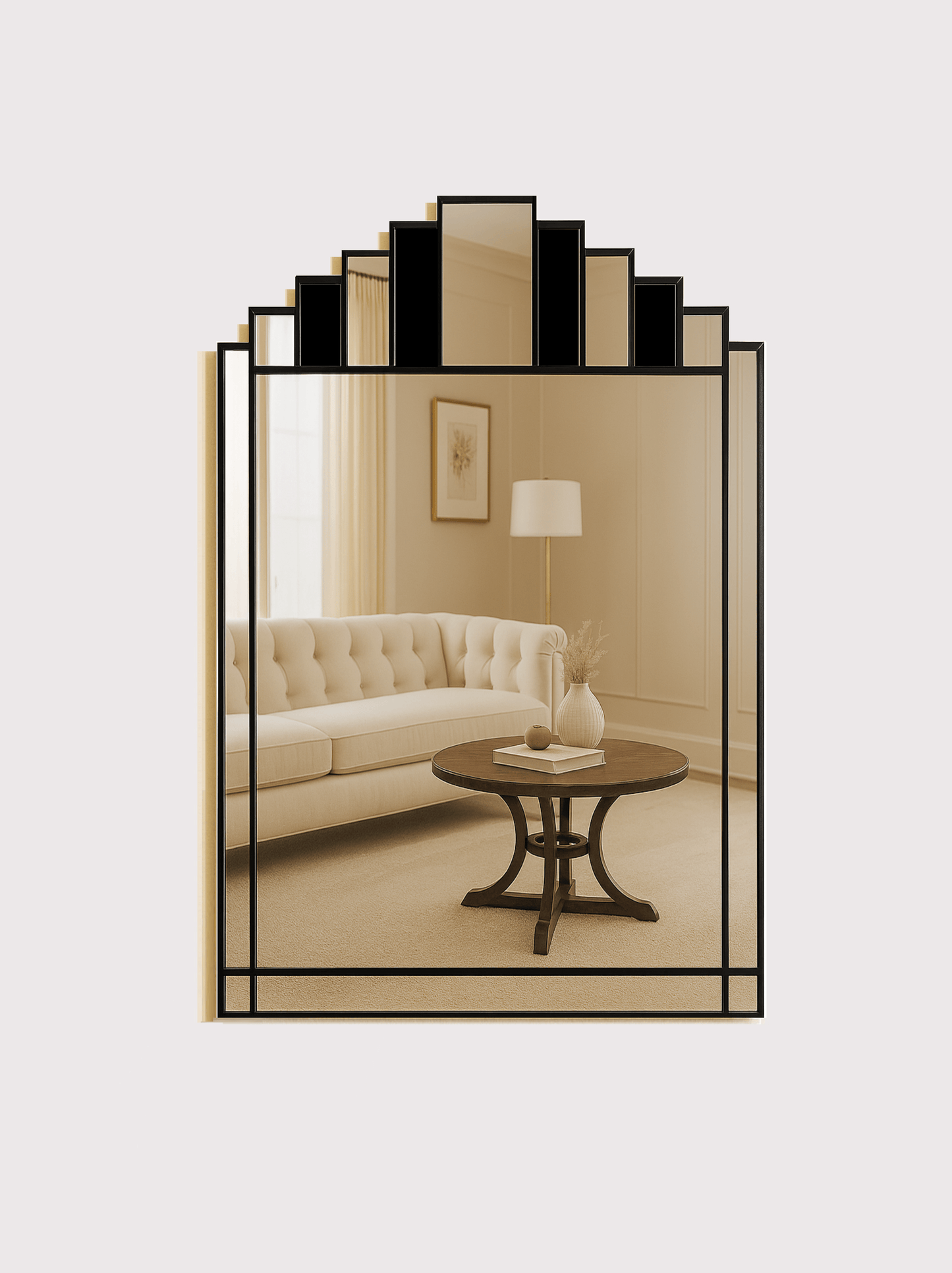 Art Deco Wall Mirror in Black