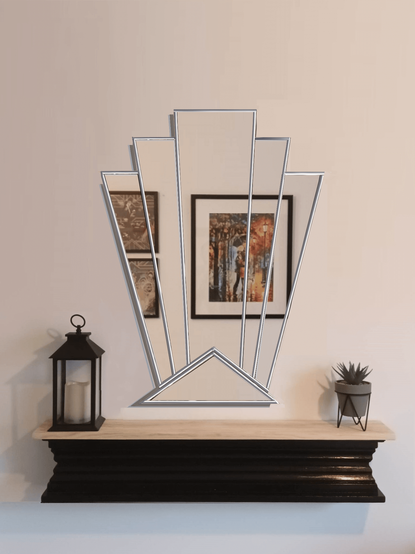 Silver Art Deco Wall Mirror