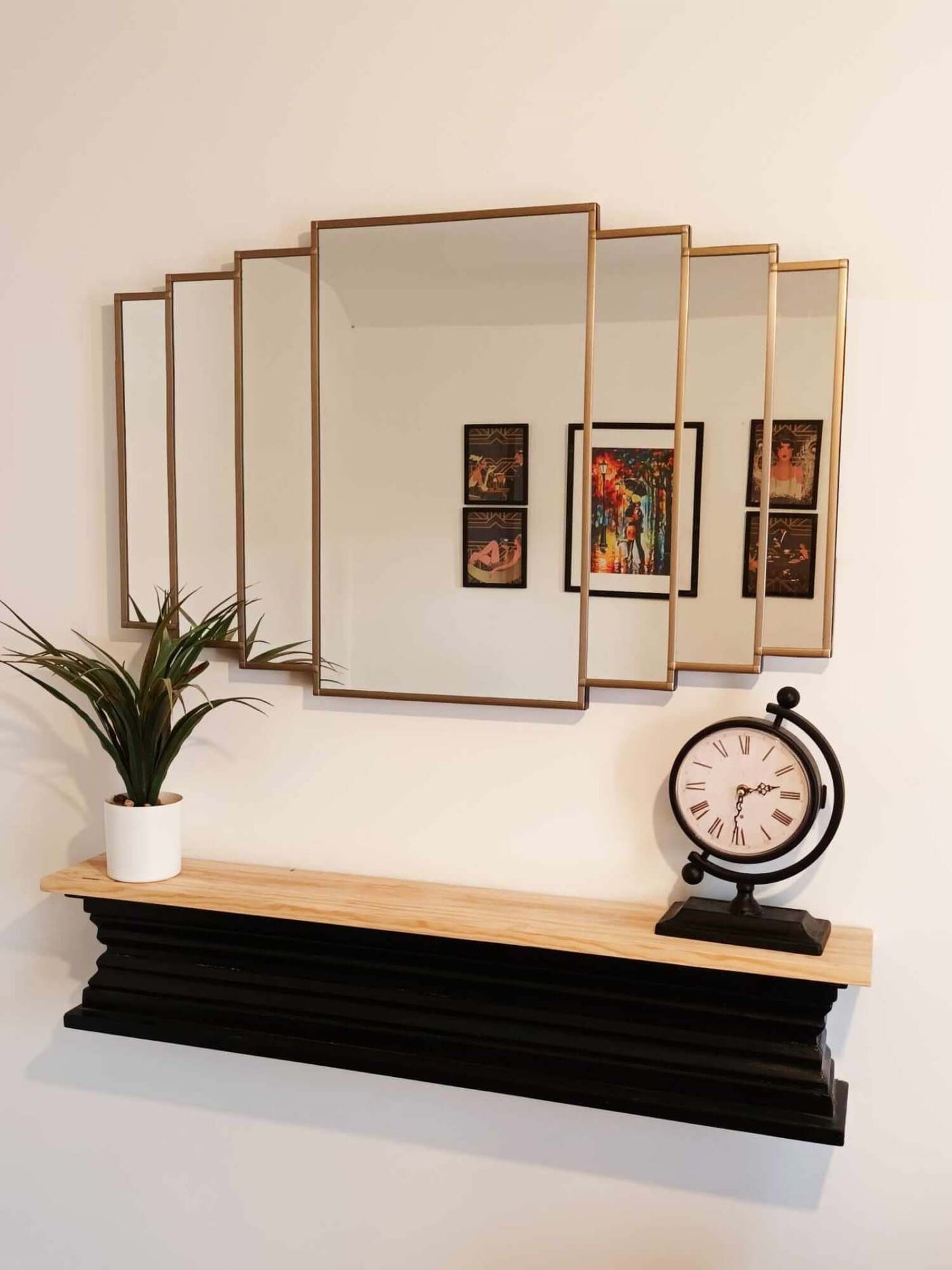 Extra Large Art Deco Wall Mirror In Gold Trim Exclusive Mirror To JPCMirrors