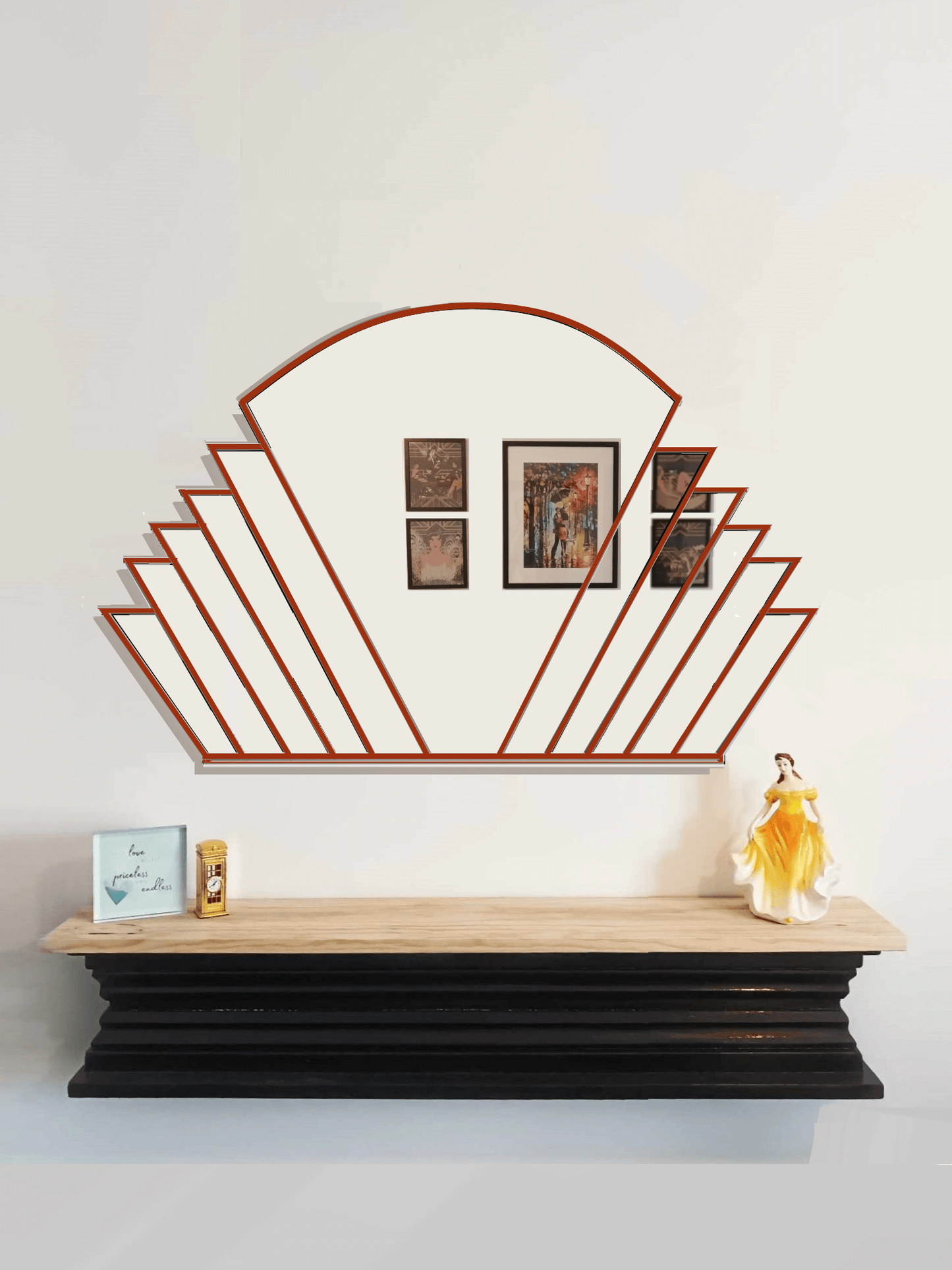 Large Overmantle Art Deco Wall Mirror
