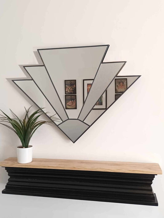 Jindrax Art Deco Wall Mirror Handcrafted in the UK Exclusive Mirrors JPC Mirrors Stain Glass Style Art Deco Mirror