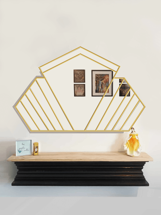 Large Overmantle Art Deco Wall Mirror In Brass