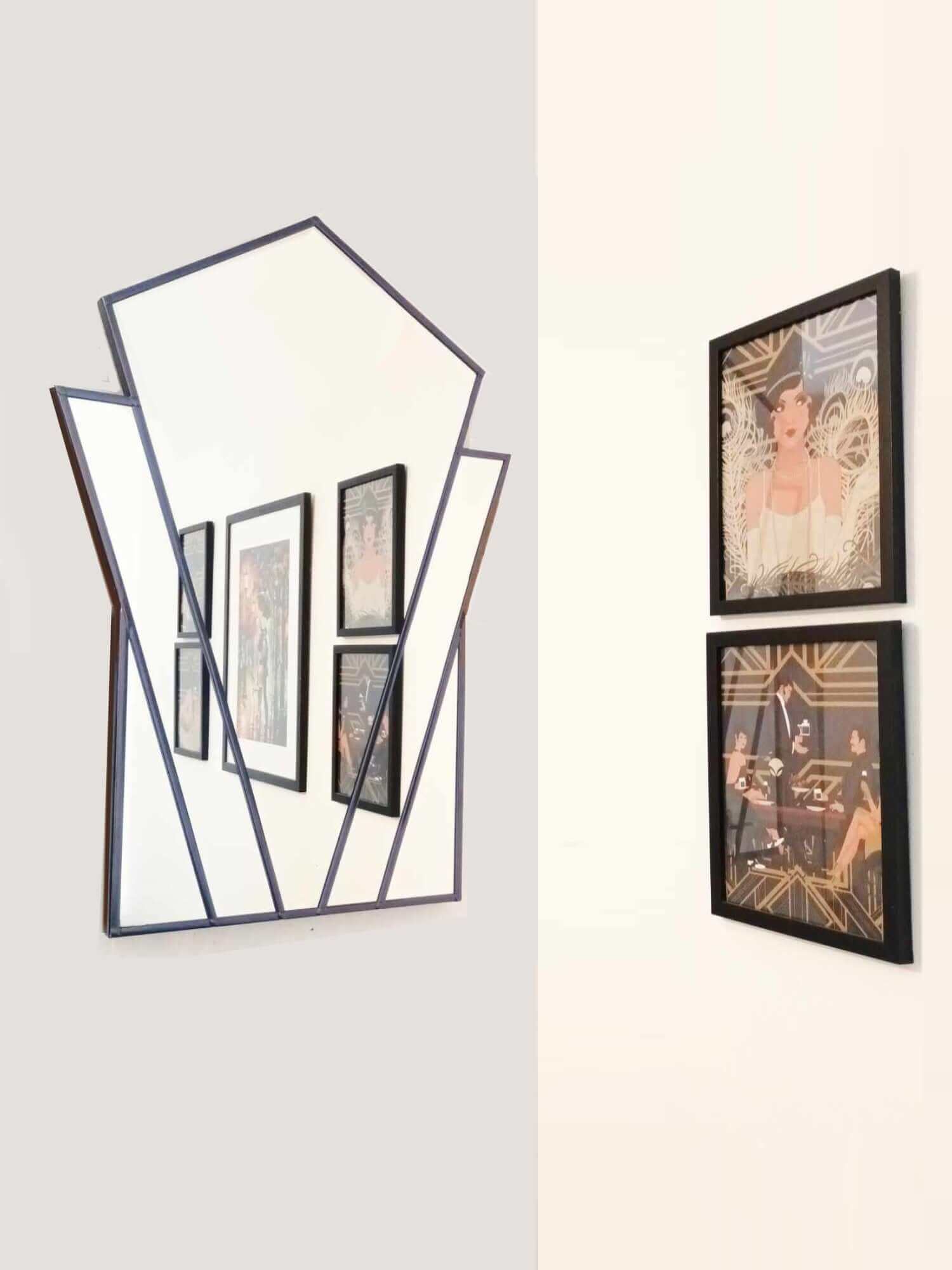 Art Deco Wall Mirror Made in the UK Exclusive JPC Mirrors finished in Antique