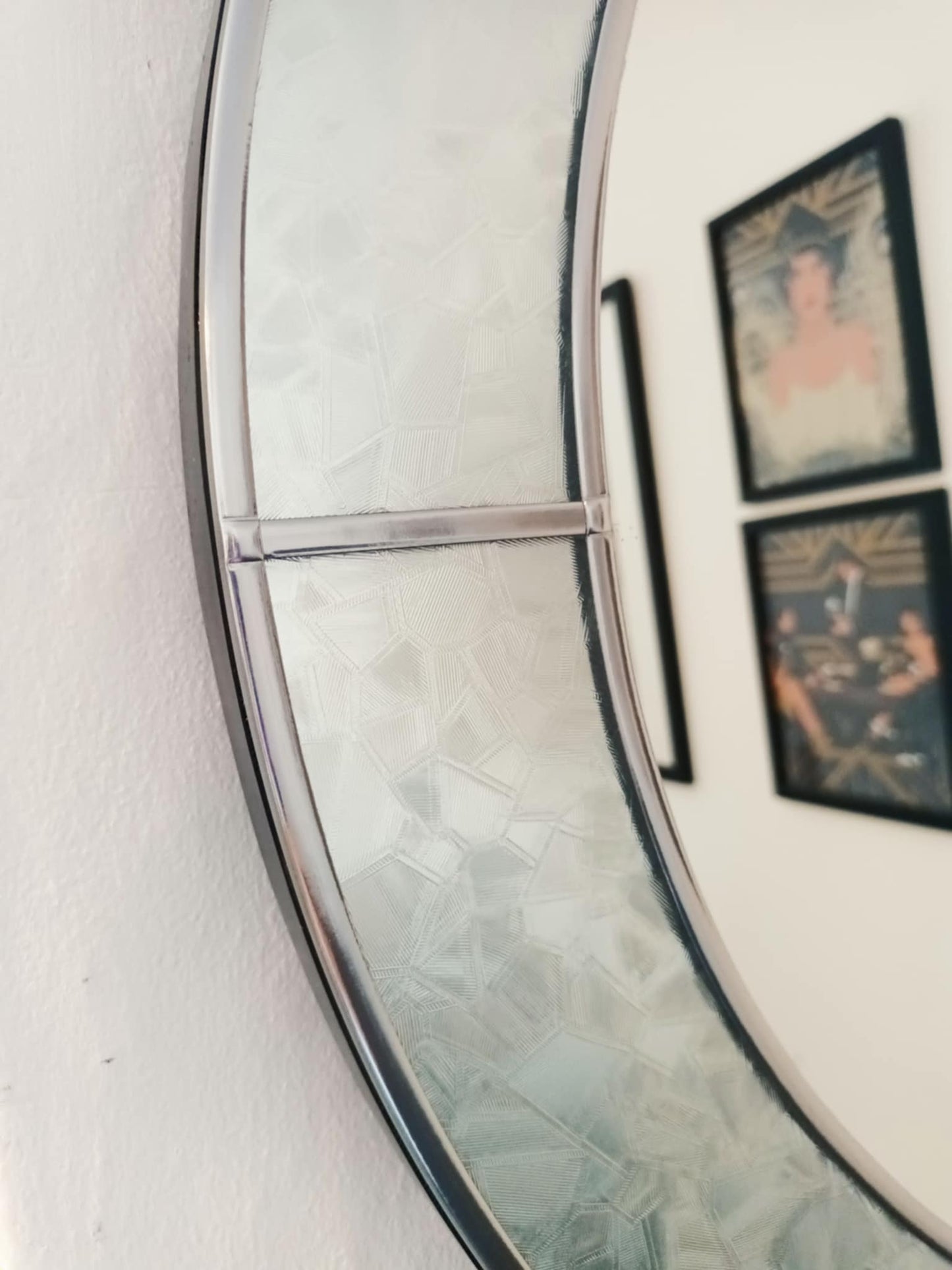 Silver Round Mirror