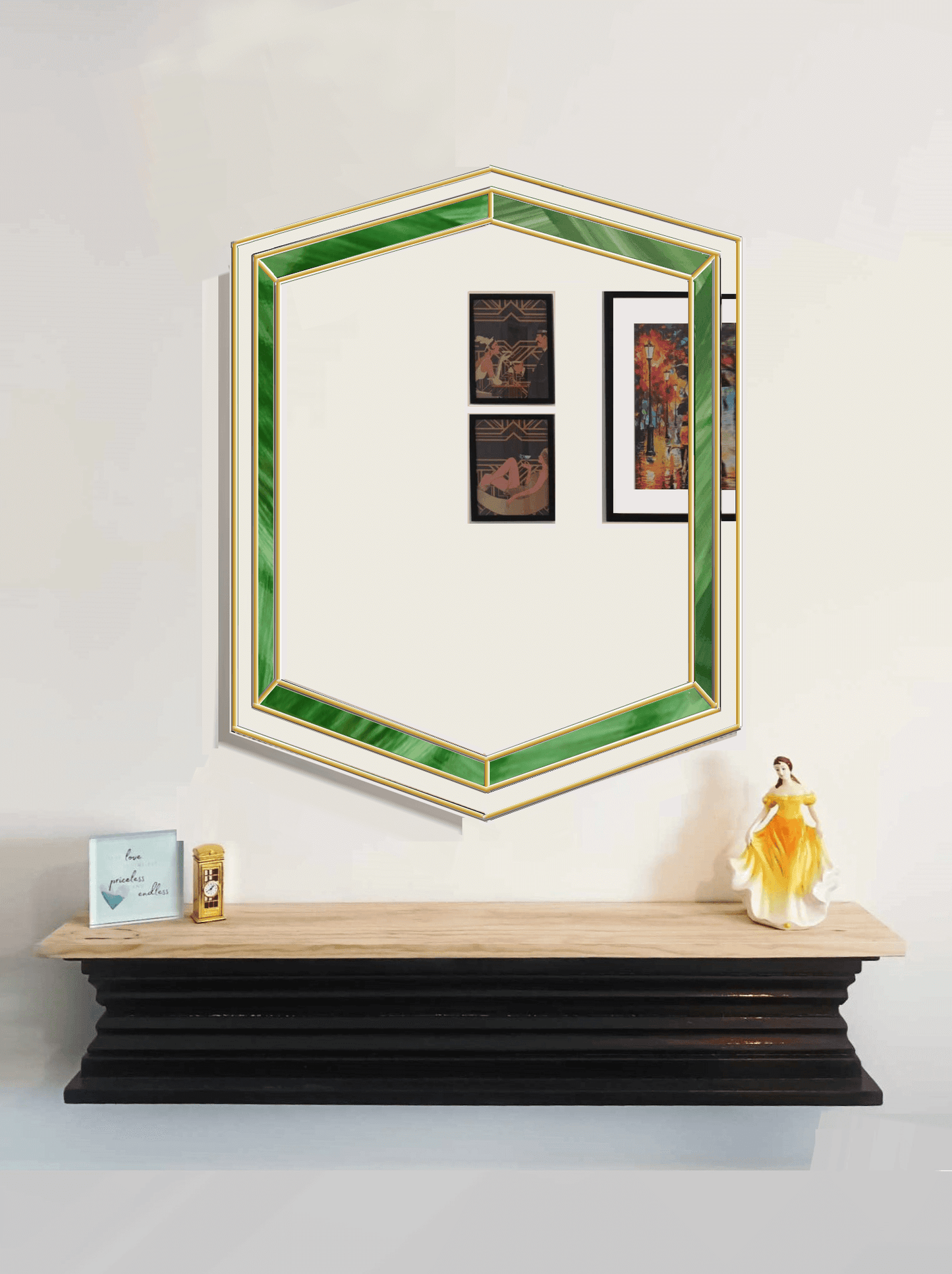 Green art deco mirror