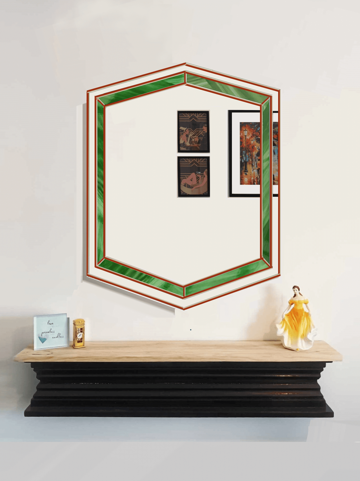 Green art deco mirror