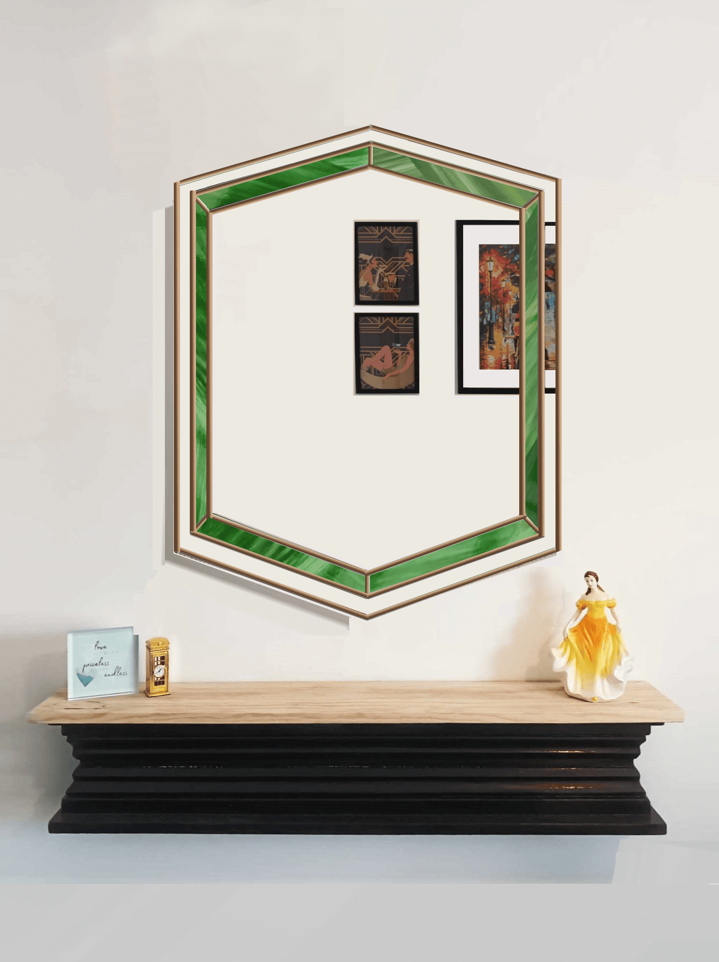 Green art deco mirror