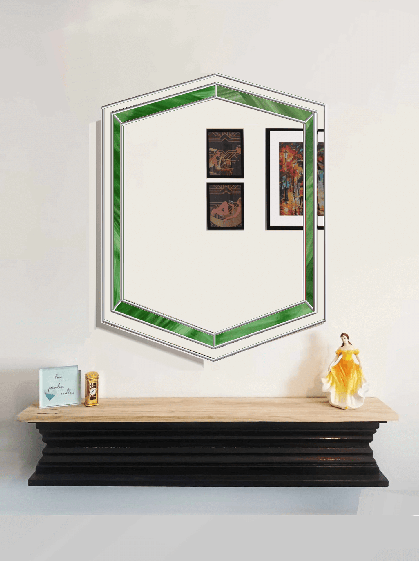 Green art deco mirror