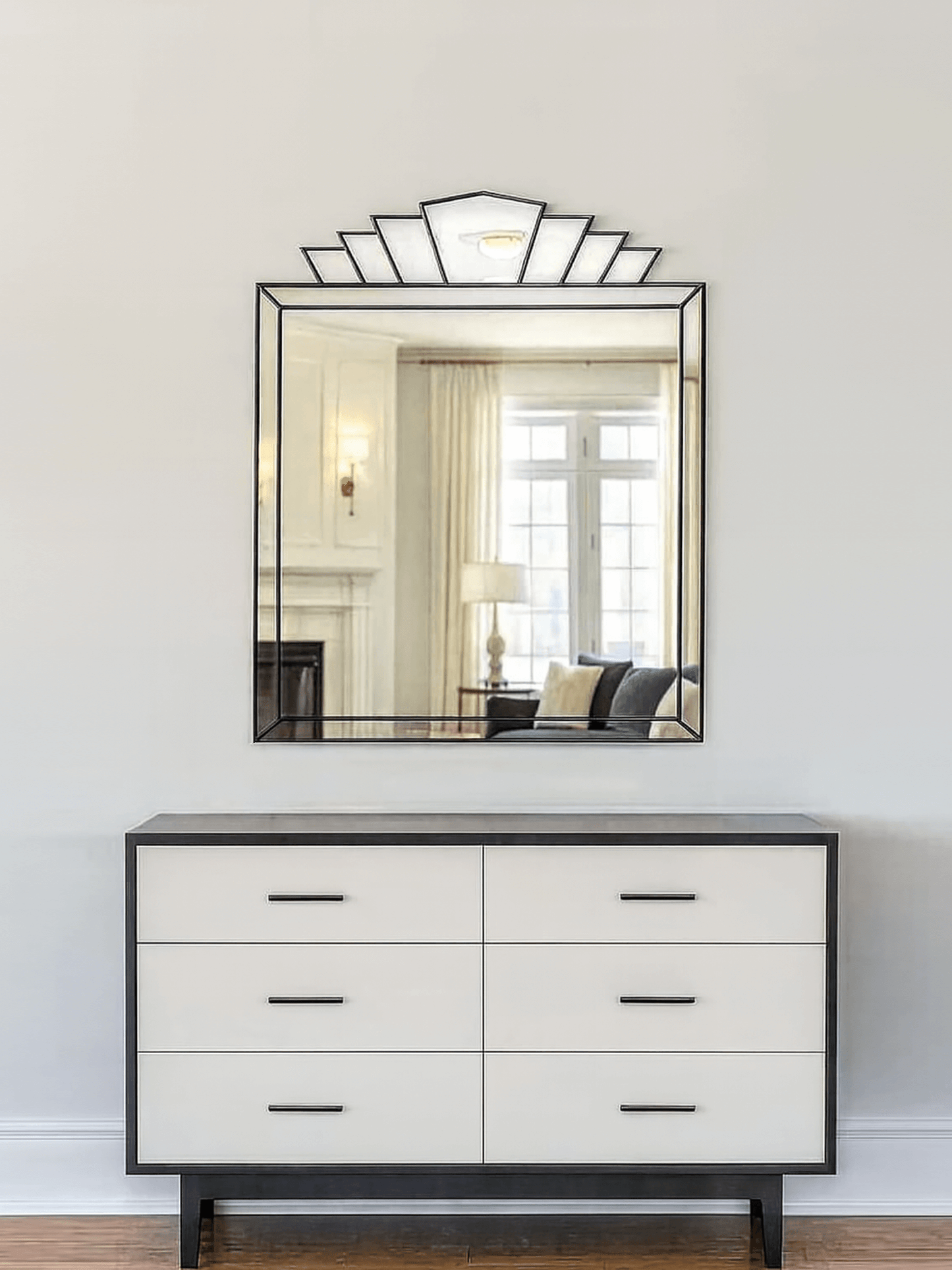 Black Art Deco Wall Mirror