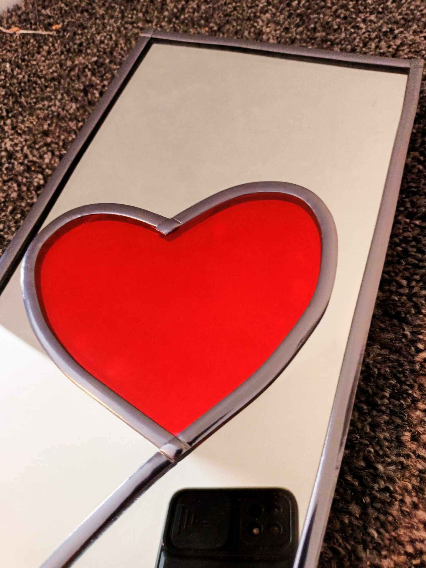 Rennie Mackintosh Stain Glass Love Heart Wall Mirror