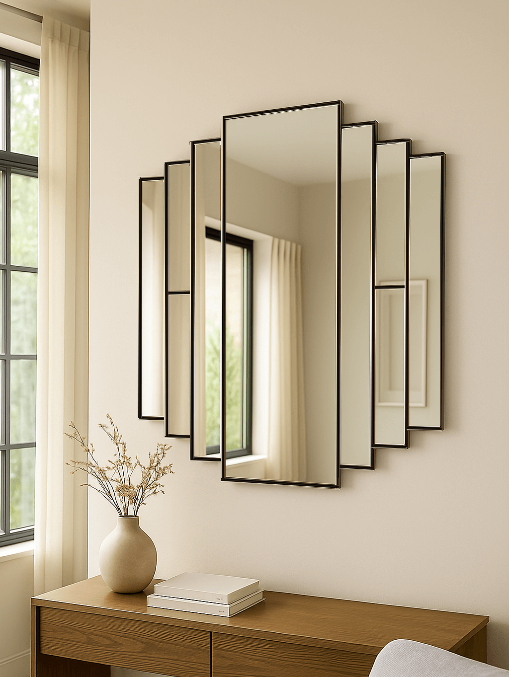 Supreme Art Deco Mirror in Black