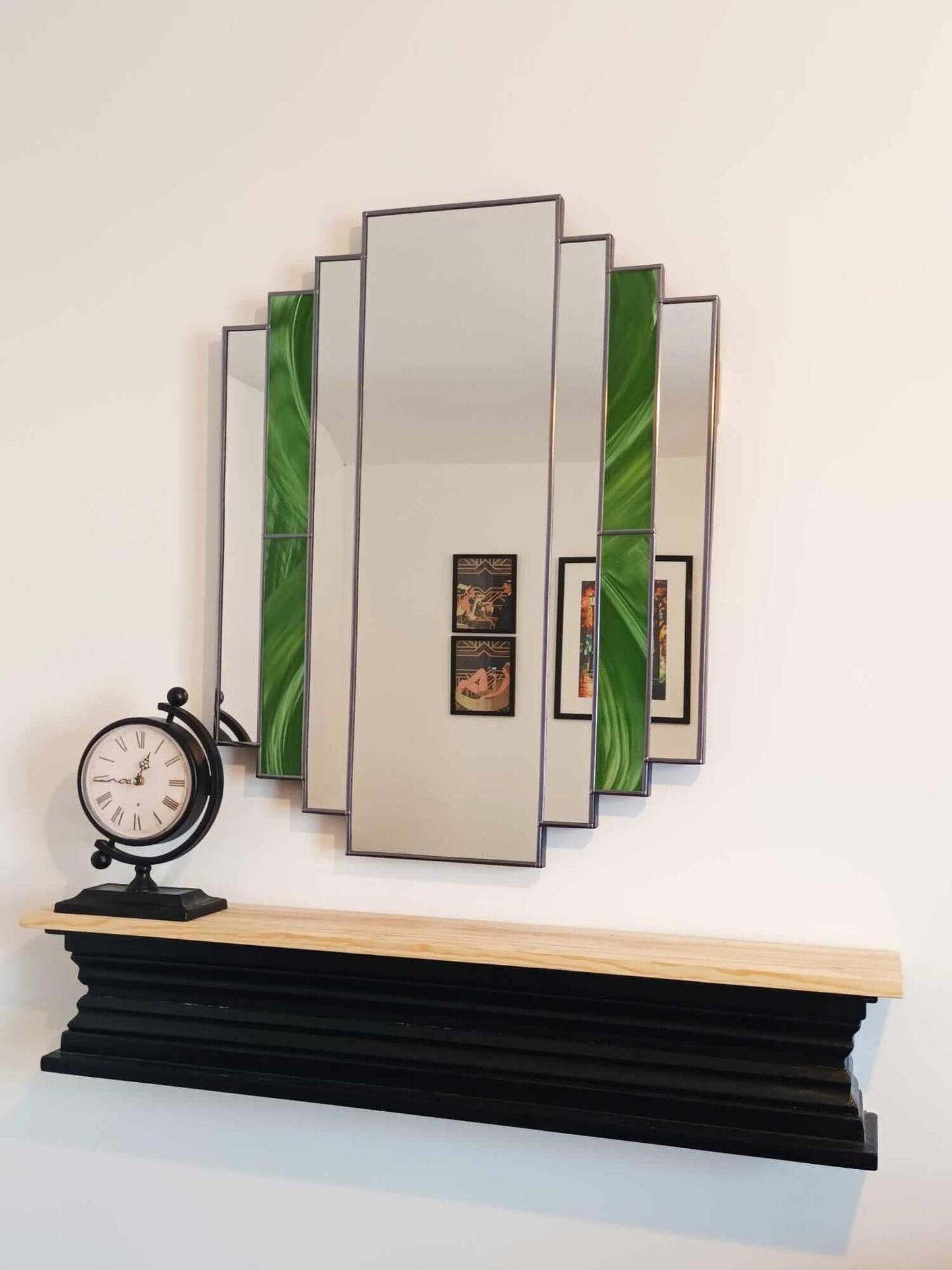 Green Art Deco Wall Mirror