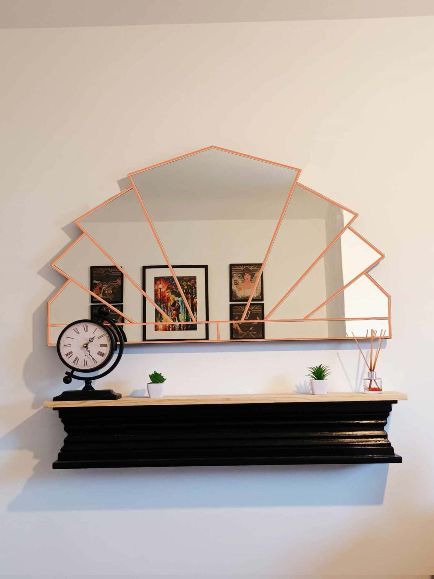 Copper art deco mirror