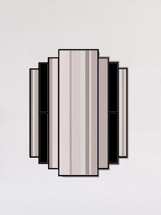Large Black Art Deco Mirror