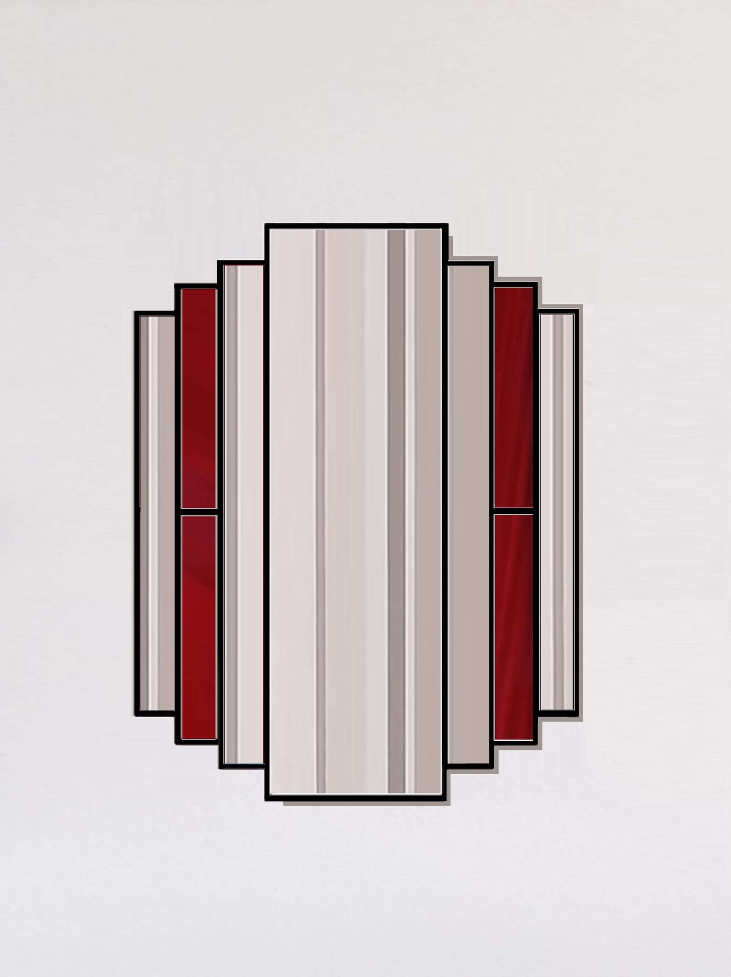 Red Art Deco Mirror