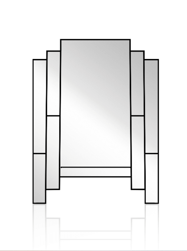 Alpha Black Art Deco Wall Mirror