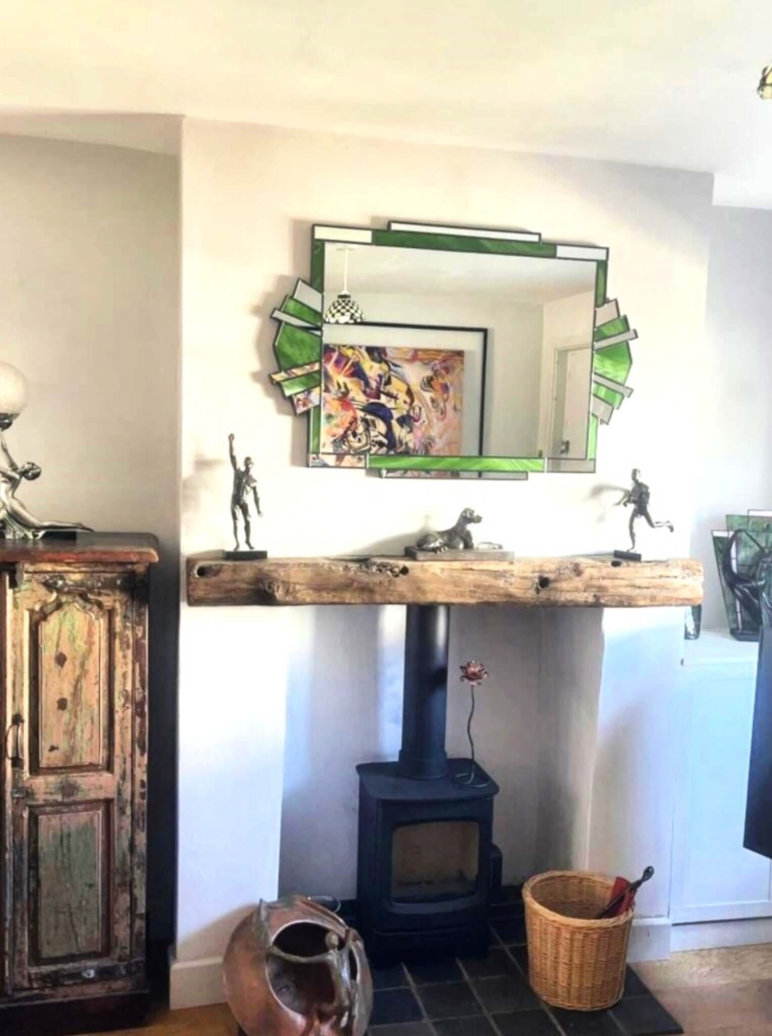 Fantasy Art Deco Overmantle Wall Mirror 