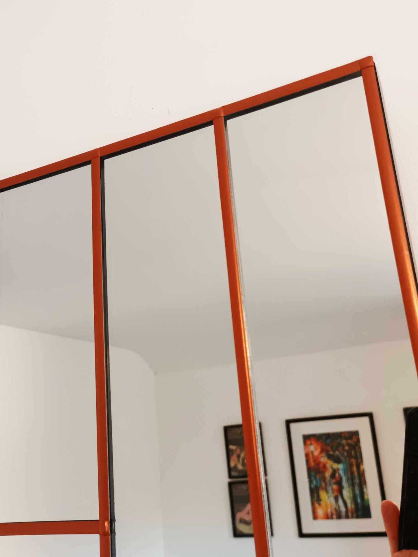The Double Step Art Deco Wall Mirror in Copper Trim