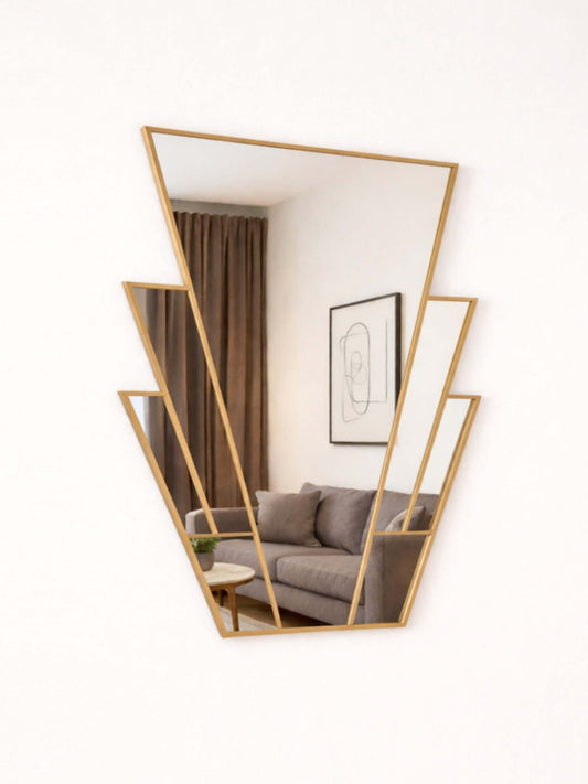 Brass Art Deco Wall Mirror