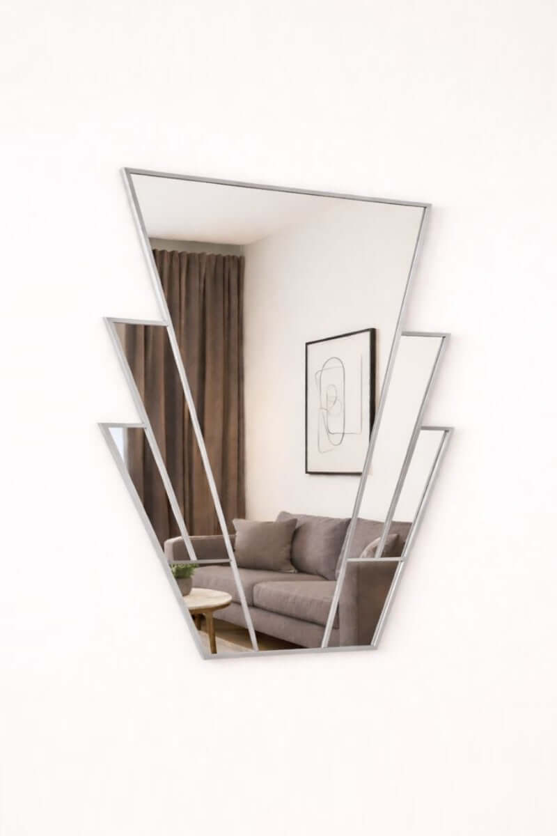 Silver Art Deco Wall Mirror
