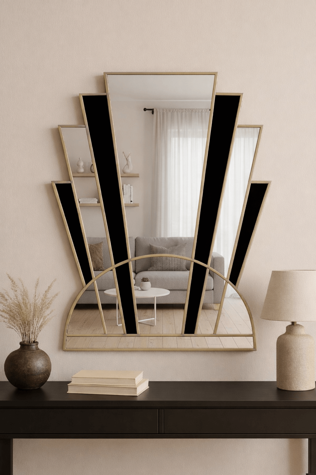 Apollo Art Deco Mirror in Gold