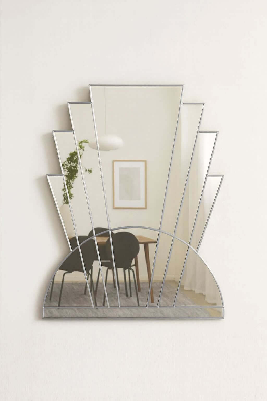 Apollo Art Deco Mirror in Silver