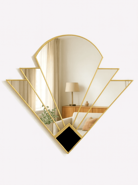Luxury Deco Inspired Wall Mirror in Brass