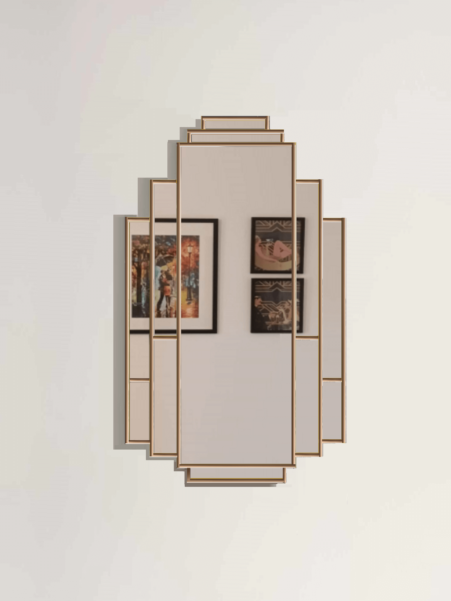 Gold Art Deco Wall Mirror