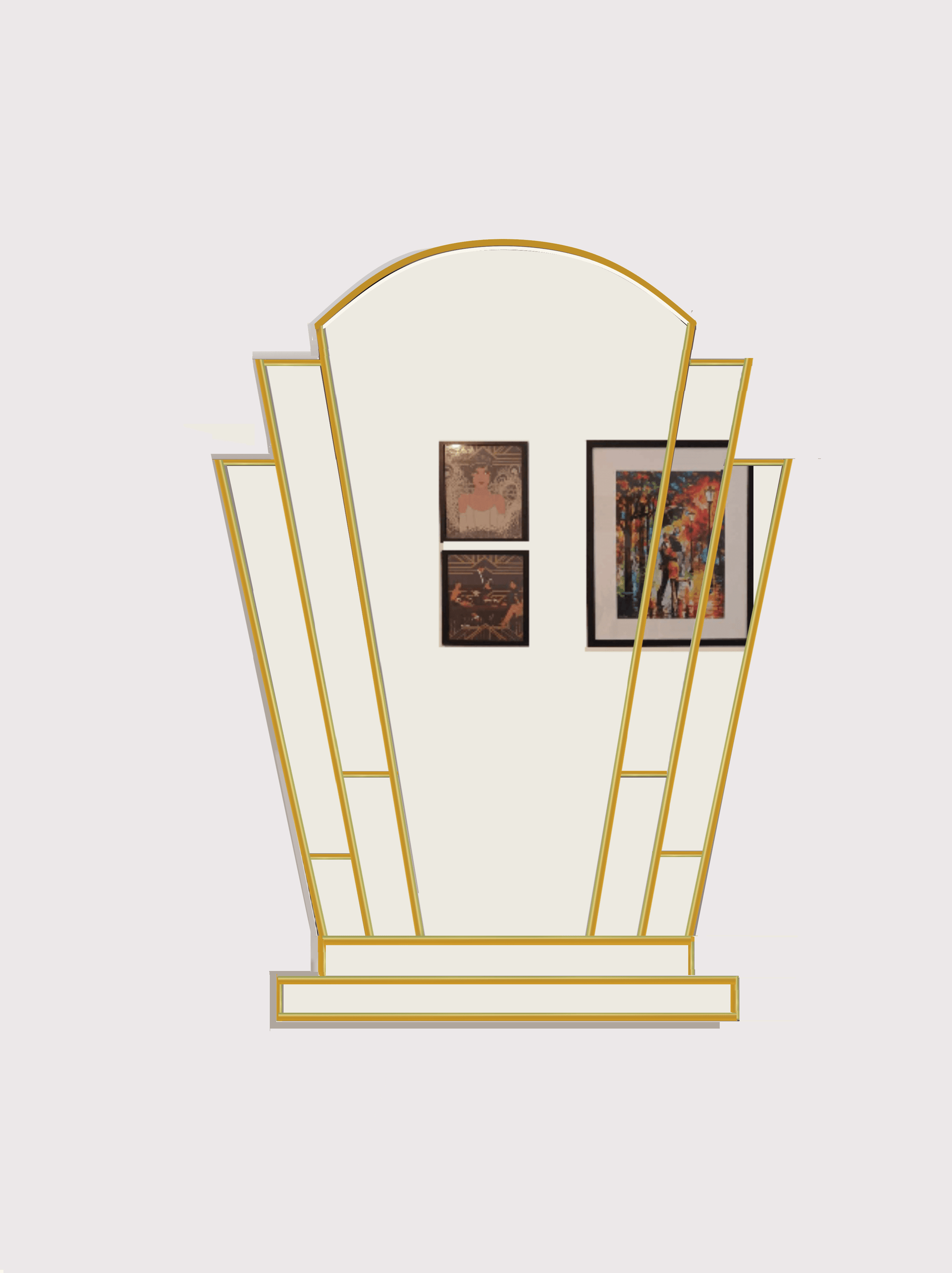 Desire Art Deco Wall Mirror in Brass
