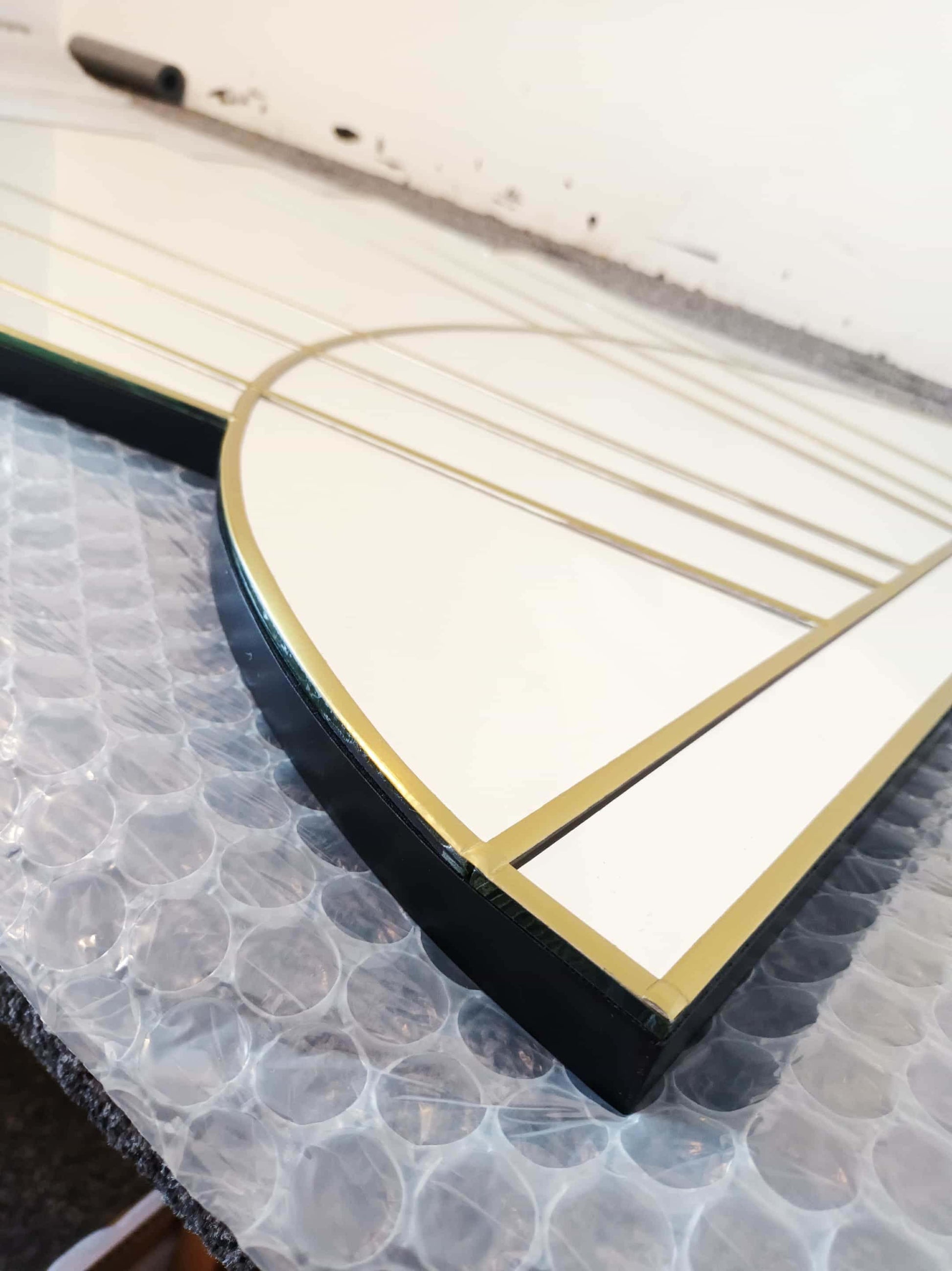 Apollo Art Deco Mirror in Brass
