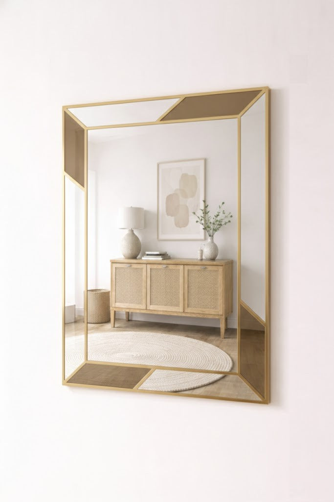 Brass wall mirror