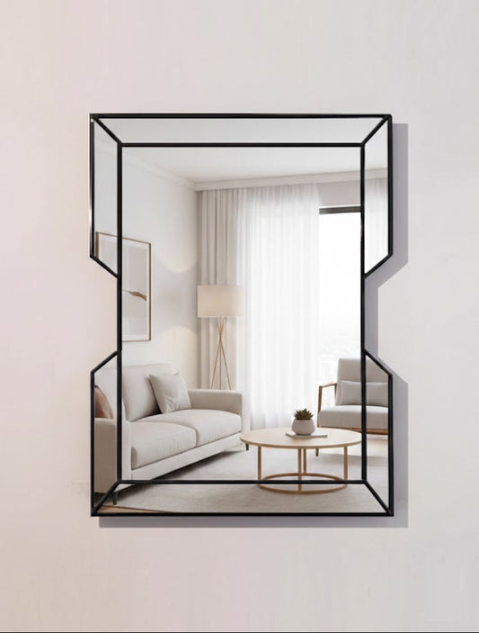 Contemporary Wall Mirror in Black