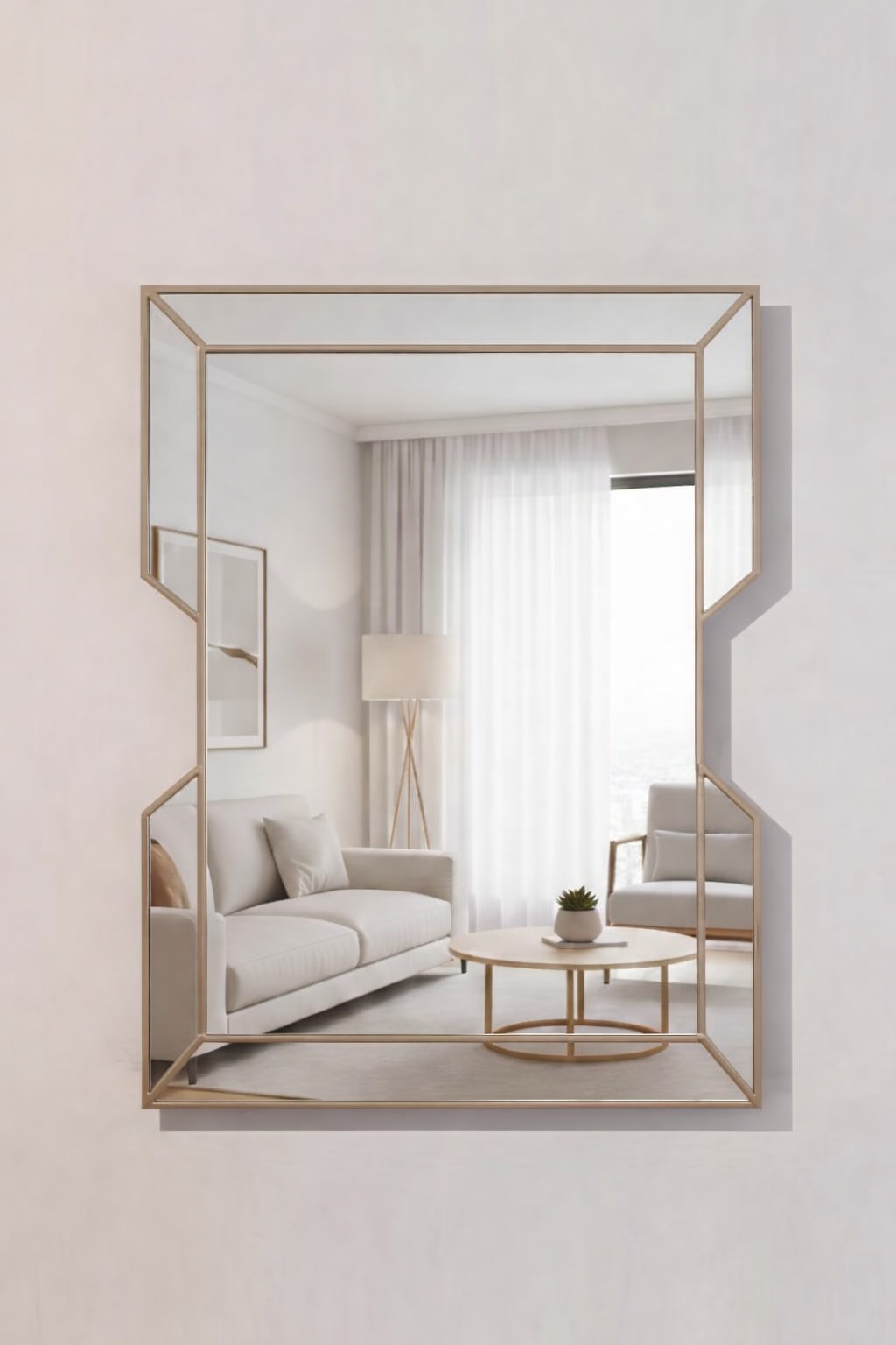 Contemporary Wall Mirror in Gold