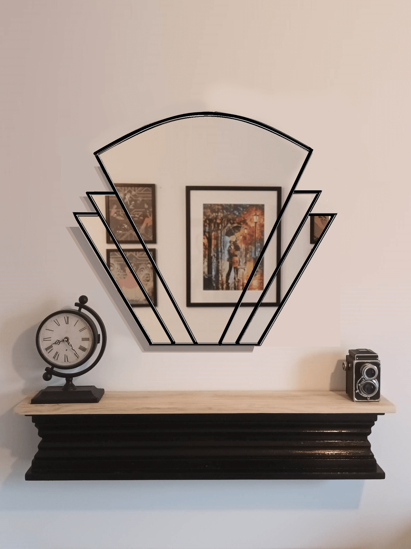 Black Luxury Wall Mirror Art Deco Style