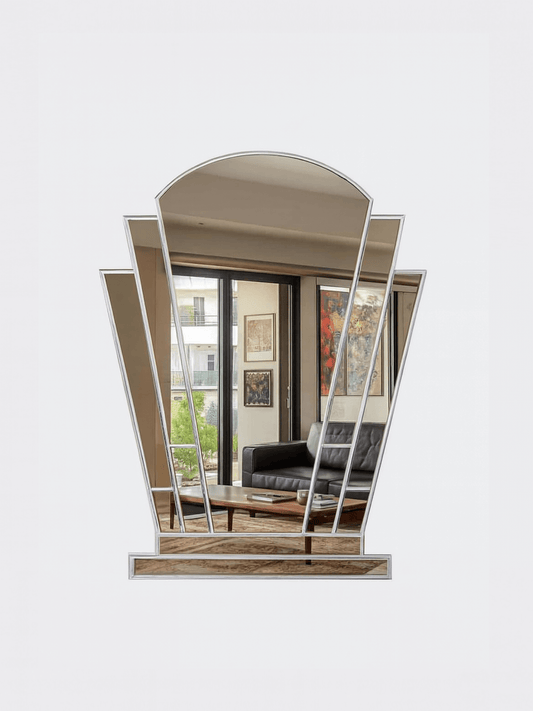Desire Art Deco Wall Mirror in Silver