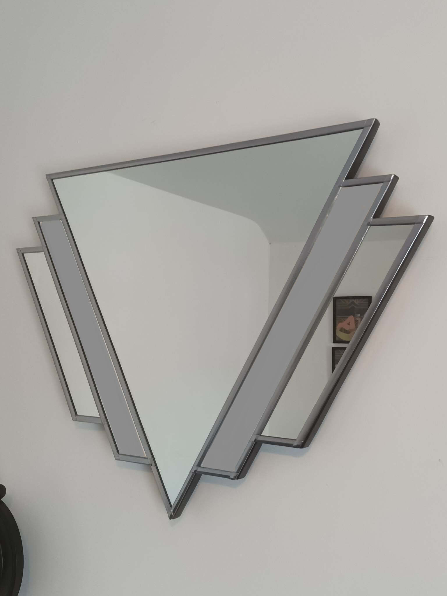 Art Deco Mirror with Grey Glass