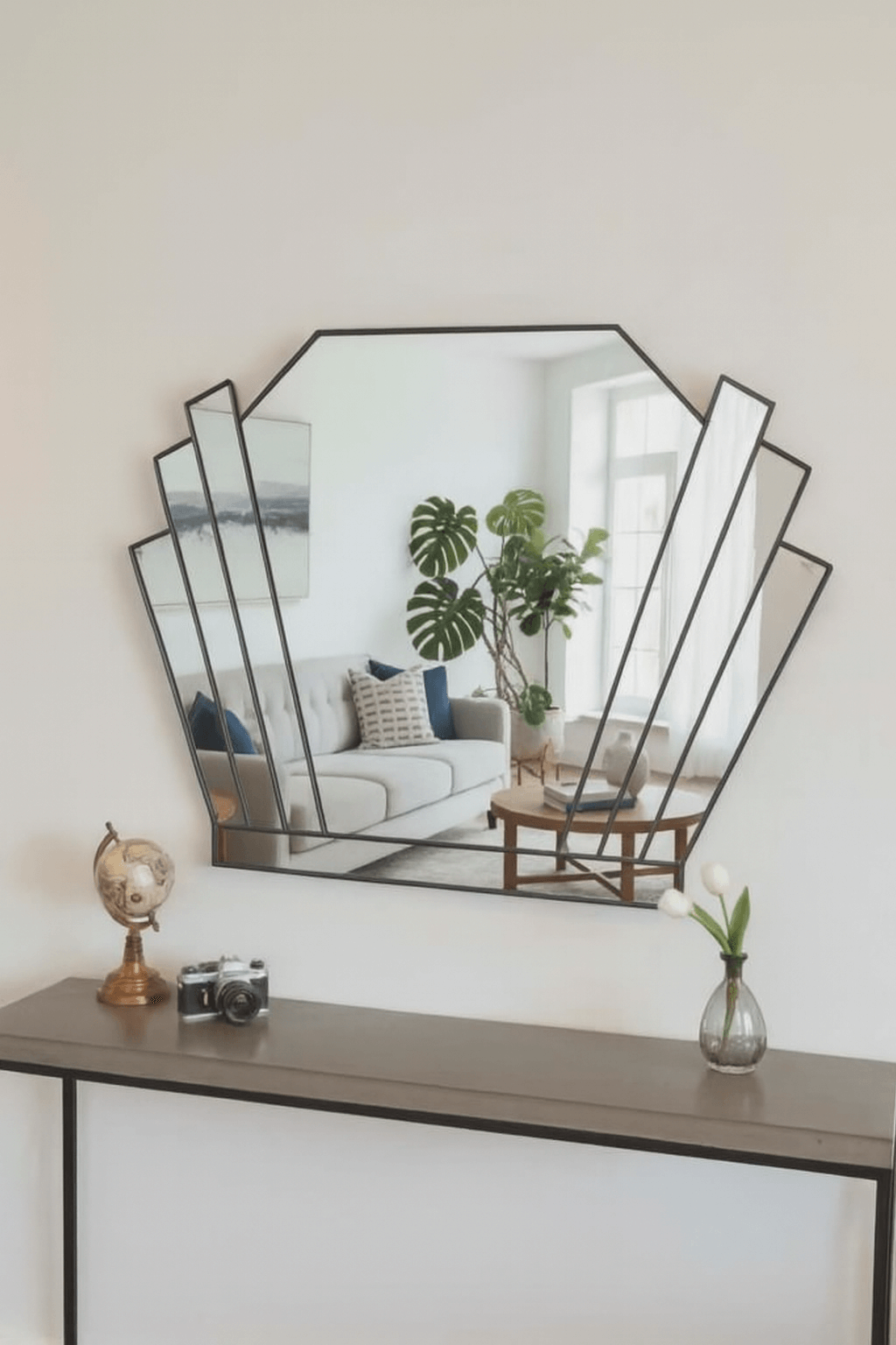 Art Deco Wall Mirror in Antique
