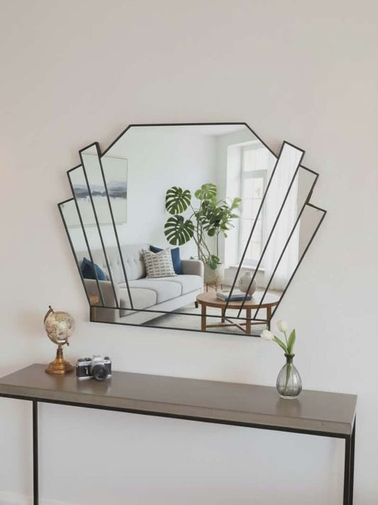 Art Deco Wall Mirror in Black