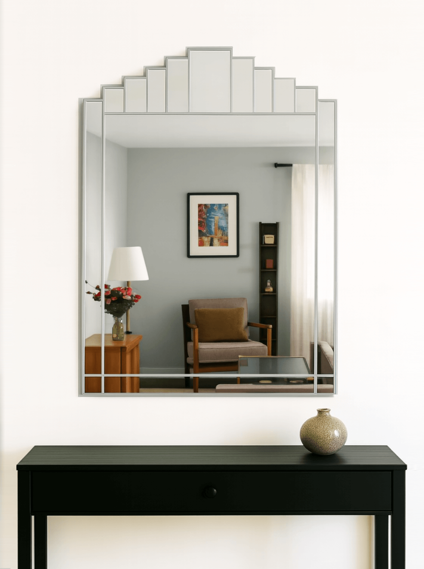 Silver Art Deco Mirror Made In The UK
