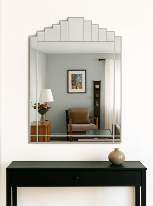 Silver Art Deco Mirror Made In The UK