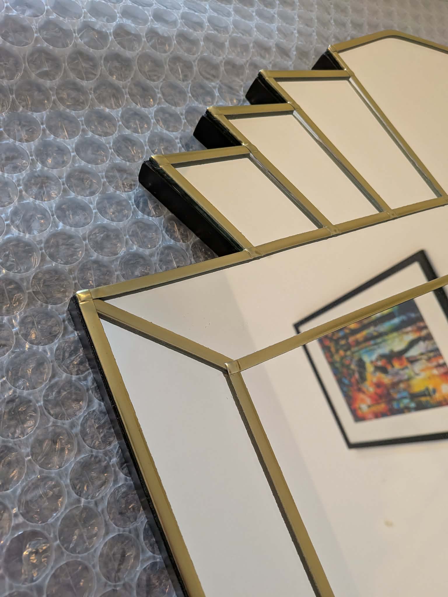 Brass Art Deco Wall Mirror