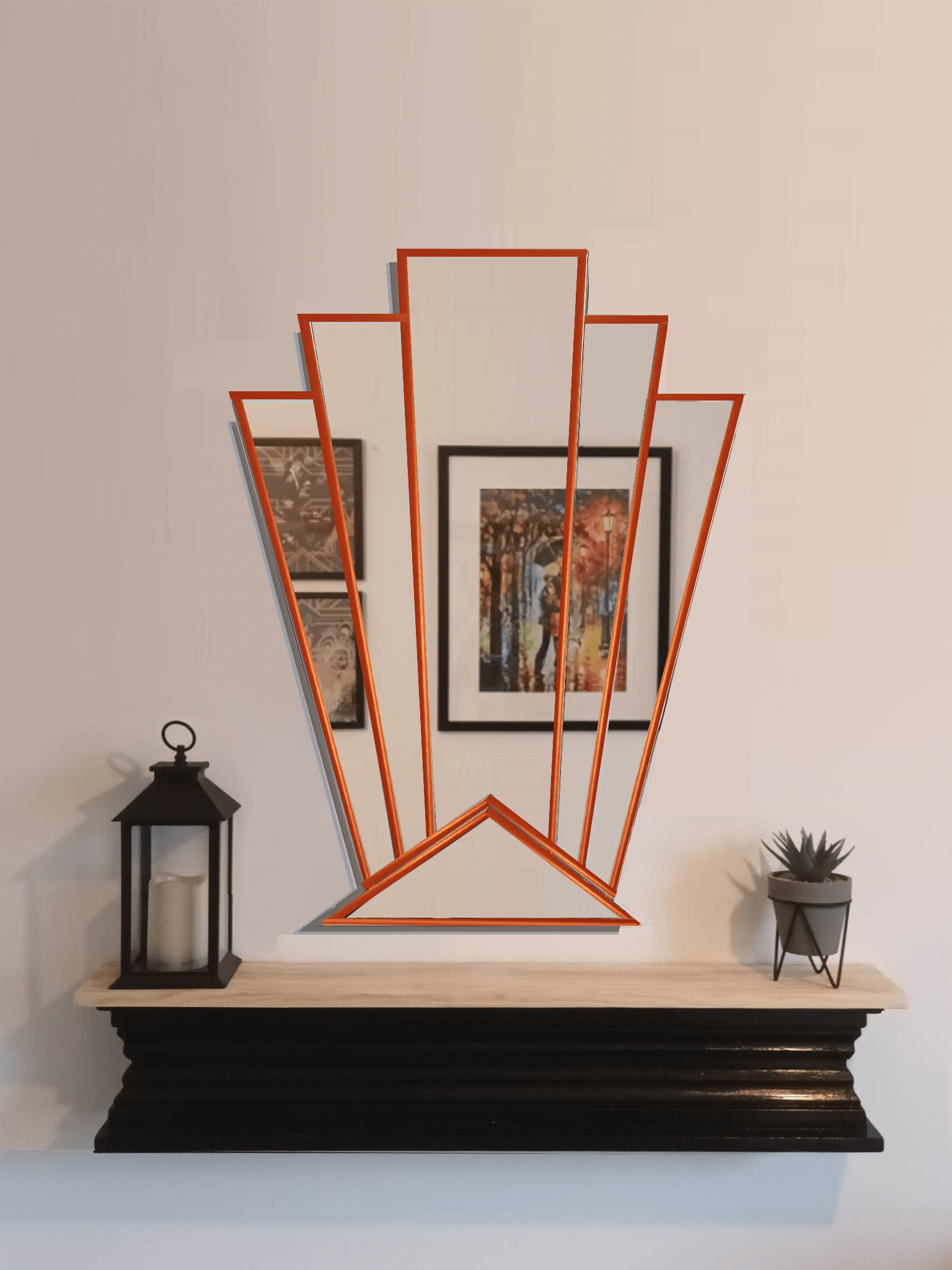 Copper Art Deco Mirror