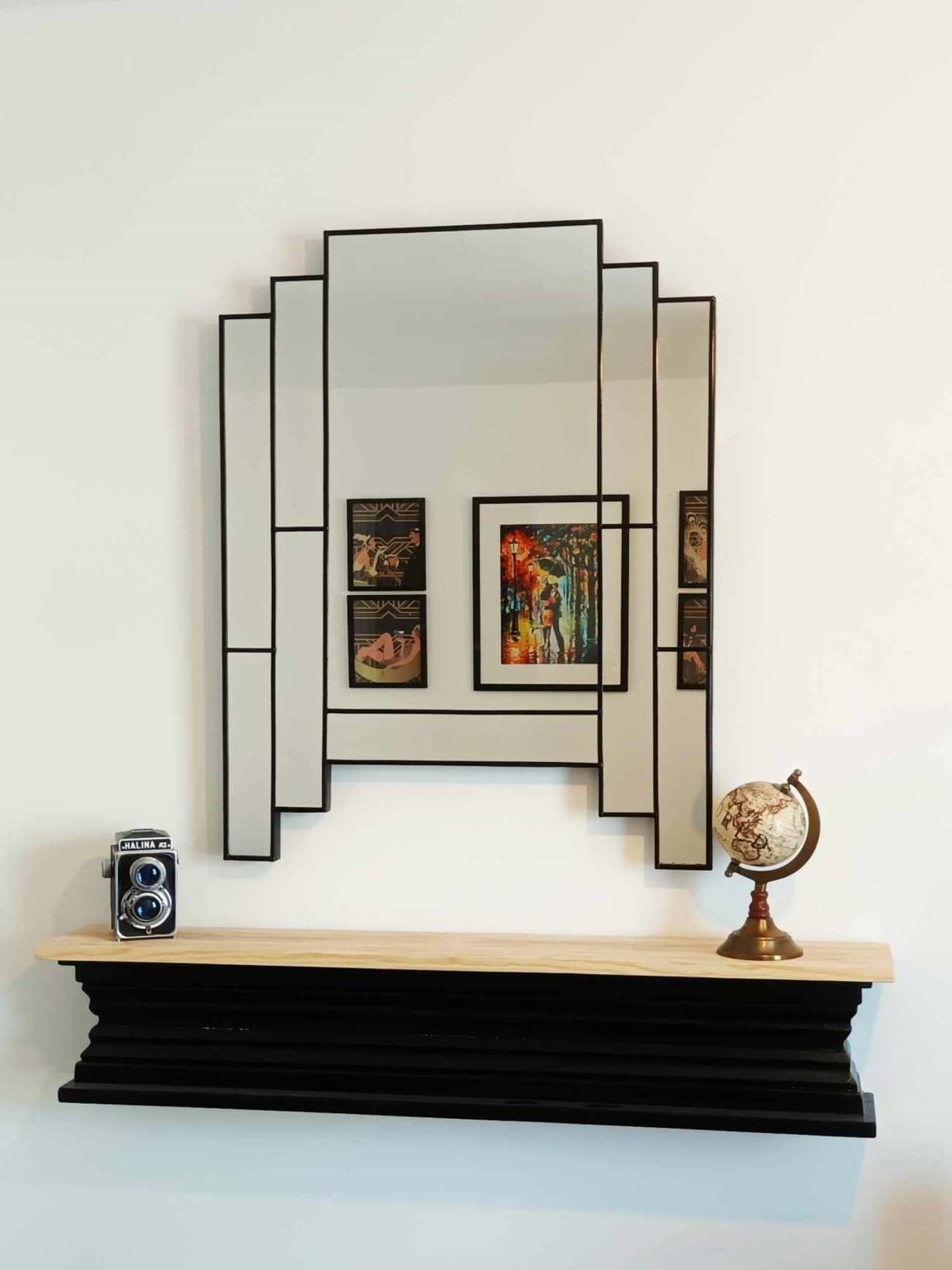 Extra Large Handcrafted Art Deco Wall Mirror The Alpha Exclusive Mirror to JPC Mirrors