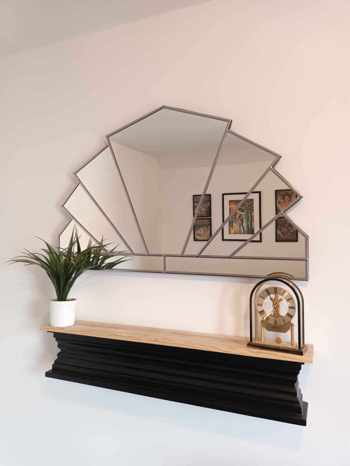 Overmantle Silver Large Art Deco Wall Mirror Exclusive to JPC Mirrors