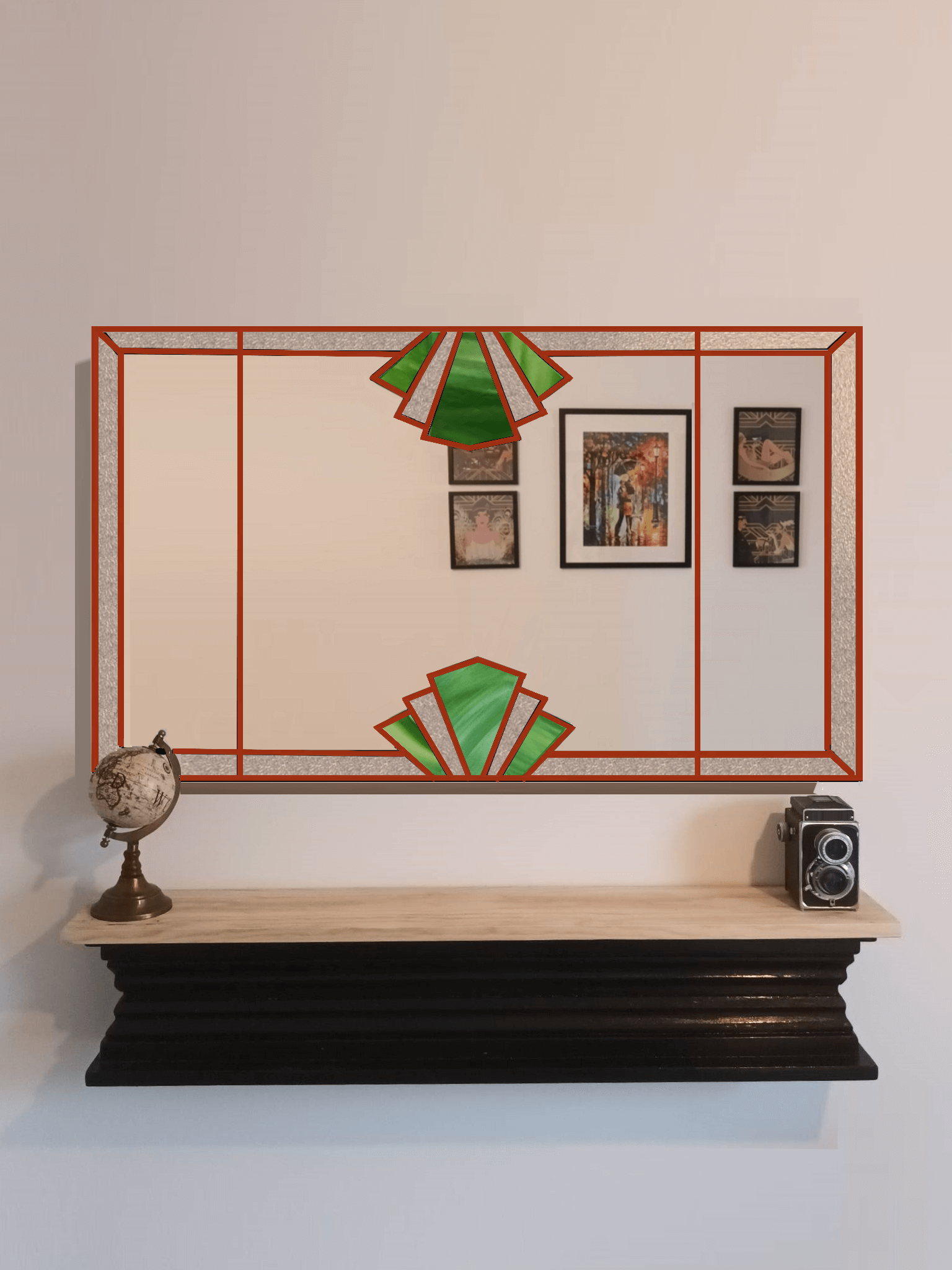 Copper Art Deco Mirror